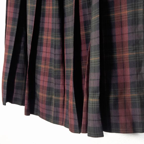 L.L. Bean Women’s Skirt Vintage Clueless Academia Plaid Wool Pleated Made USA M - Picture 5 of 10